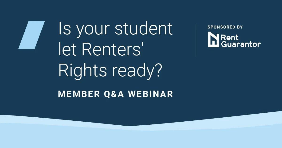 Renters' Rights webinar: Student tenancies – what you need to know